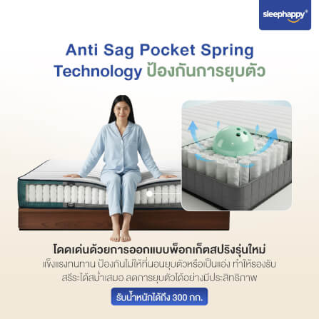 ที่นอนพ็อกเก็ตสปริง 3.5 ฟุต SLEEPHAPPY ELEMENT BOUNCE หนา 10 นิ้ว_2